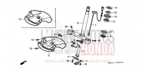 TIGE DE DIRECTION GL1500J de 1988